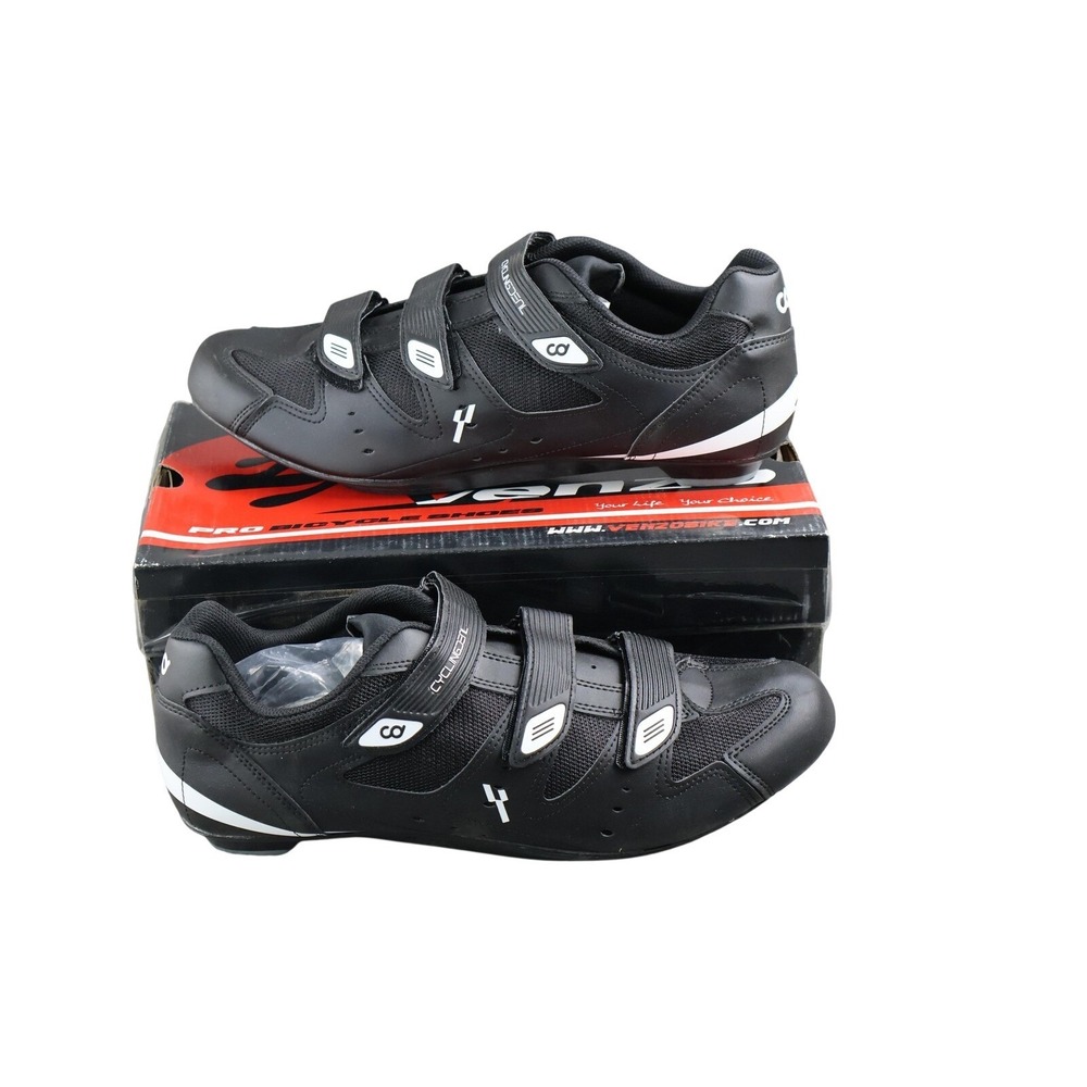 CyclingDeal Road Cycling Shoes Mens 14.5 Black 3-Bolt Cleat SHF-CD-R01 NEW